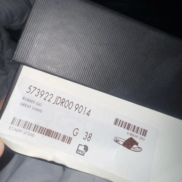 Gucci White Cartoon Print Sandals Rubber GG - Picture 2 of 6